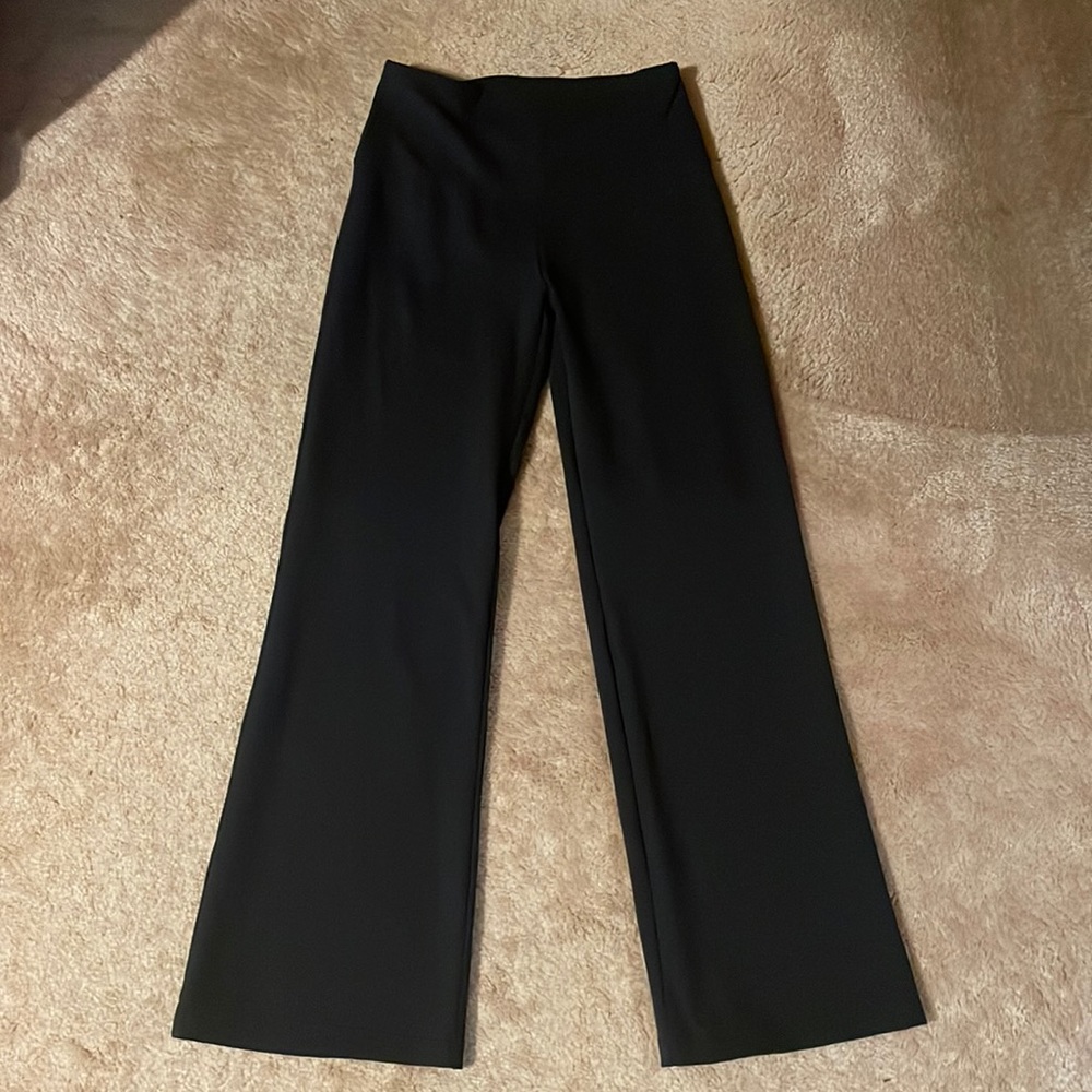Black high rise flare pants